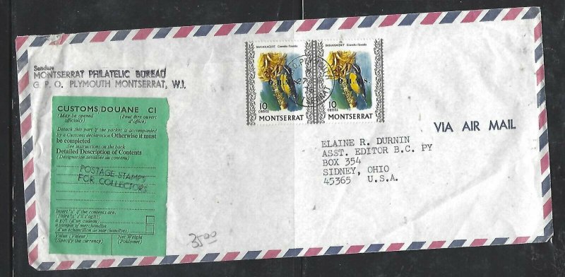 MONTSERRAT COVER (PP0412B)  10C BIRD OHMS PR ON COVER TO USA