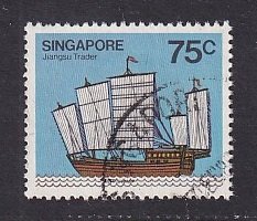 Singapore   #344    used   1980   ships  75c