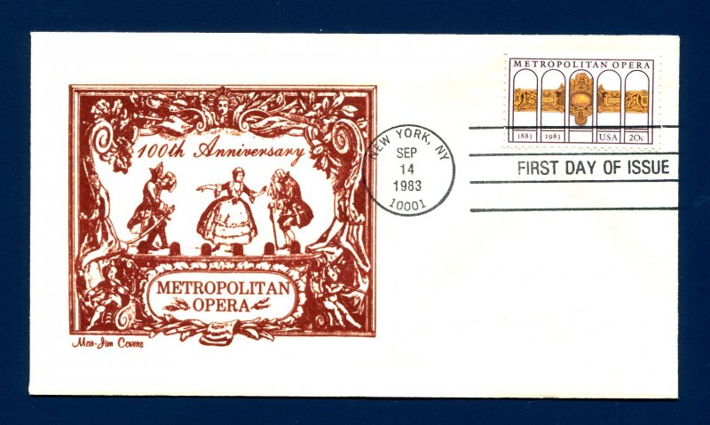 Sc. 2054 Metropolitan Opera FDC - Mar-Jim