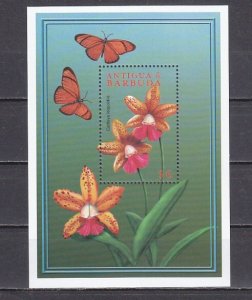 Antigua, Scott cat. 2352. Orchid s/sheet.