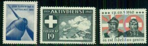 SWITZERLAND, WWII SOLDIER'S STAMPS, 3 DIFFERENT, NH, VF