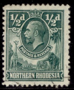 NORTHERN RHODESIA GV SG1, ½d green, FINE USED.