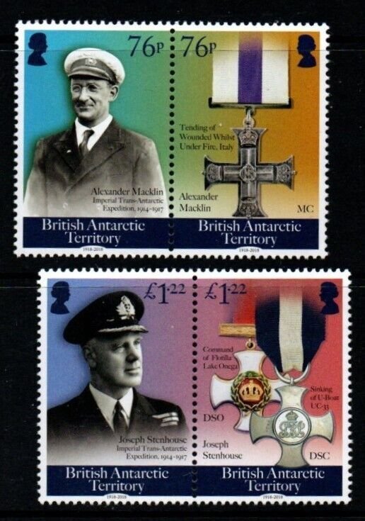 BRITISH ANTARCTIC TERR. SG770/3 2018 END OF WORLD WAR ONE MNH