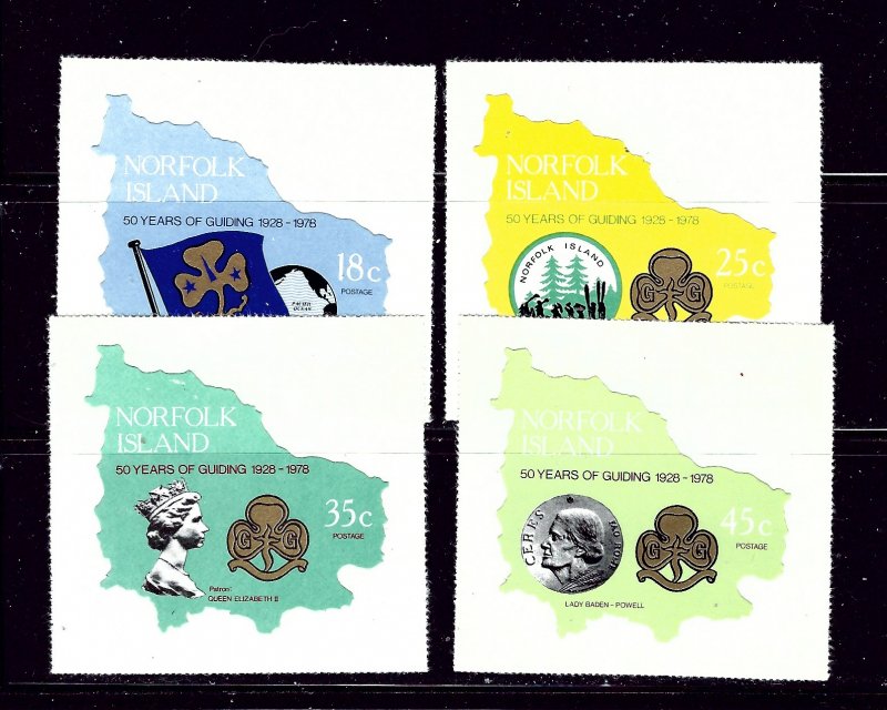 Norfolk Is 225-28 MNH 1978 Girl Guides self-adhesives