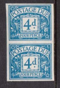 Great Britain #J42a XF/NH Imperforate Pair  **With Certificate**