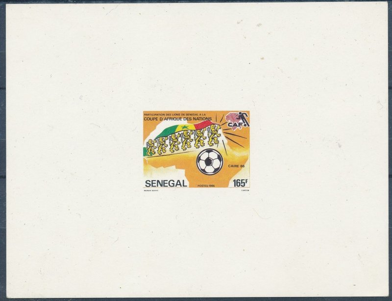 SENEGAL 1986 SOCCER PROOF UN PERFORATED MNH