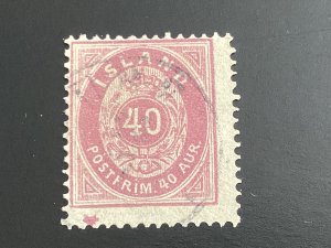 Iceland #18 used 1882 40a red violet