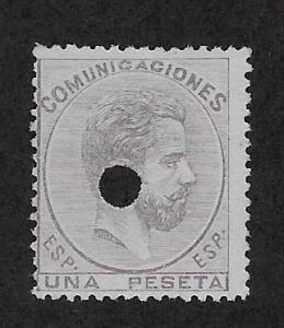 SPAIN SC#  187  AVF/U PUNCH CANCEL 1872