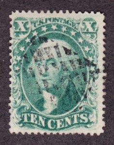 US 33 10c Washington Used Light Grid cancel F-VF Jumbo SCV $225