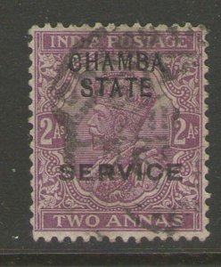 India Chamba 1914 Official KGV Sc O31 FU