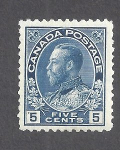 CANADA # 111 VF MINT NH 5c BLUE ADMIRAL WET PRINTING BS27980