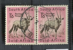 SOUTH AFRICA; 1954 early Wildlife Oryx issue 1s. 6d used PAIR