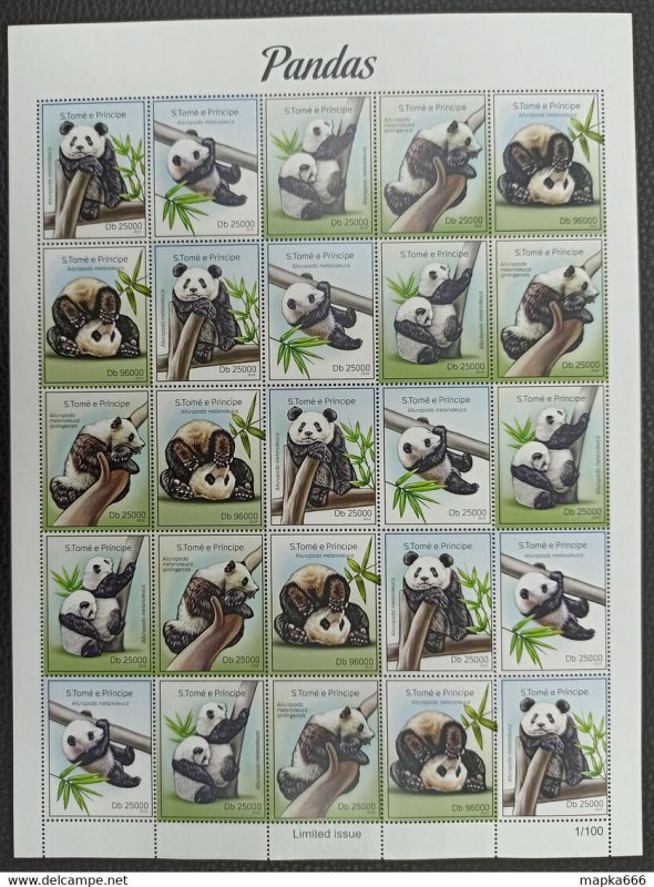 2014 Sao Tome & Principe Pandas Animals Fauna #5604-08 ! Unique Big Sh ** Qw69