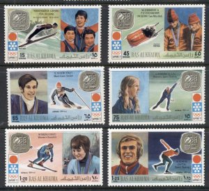 Ras Al Khaima 1972 Mi#731-736 Winter Olympics Sapporo, Gold Medallists (II)) MUH