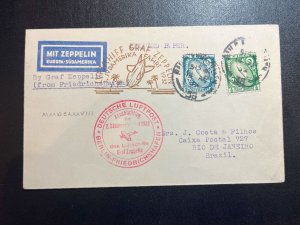 1932 Ireland LZ 127 Graf Zeppelin Postcard Cover to Rio De Janeiro Brazil