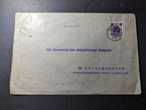 1920 Germany Danzig Overpirnt Cover to Ludwighshafen