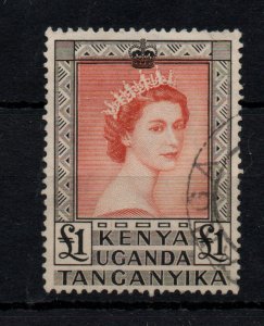 British KUT 1954 £1 red & black SG180 fine used WS38727