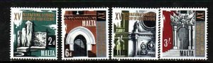 Malta-Sc#371-4- id10-unused VLH set-History of Architecture-1967-