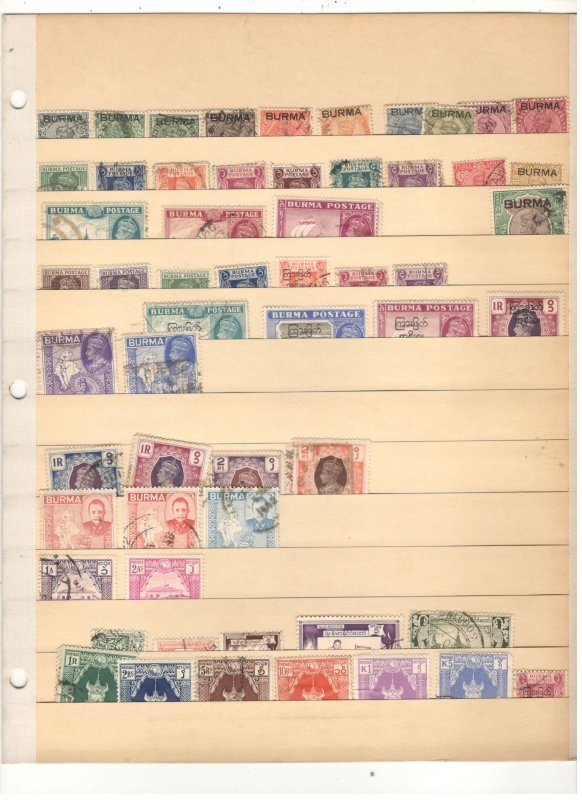 BURMA COLLECTION ON STOCK PAGE, MINT/USED