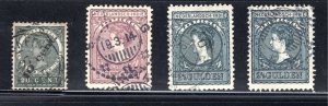 Netherlands Indies #58, 59, 61, 61a   VF Used, CV $5.60 ....  4220245