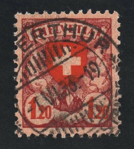 01875 Switzerland Scott #201 used, nice CDS cancel, gum not grilled