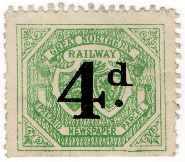 (I.B) Great Northern Railway : Prepaid Newspaper Parcel 4d