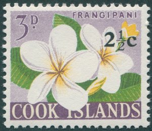 Cook Islands 1967 2½c on 3d yellow, yellow-green & reddish violet SG208 MNH