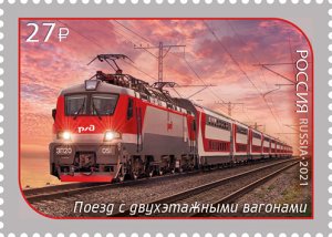 Stamps of Russia 2021.- # 2795-2796. Railway transport of Russia. Modern trains