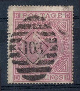 GB 1867 5s rose plate 1 vgu sg126 cat £675