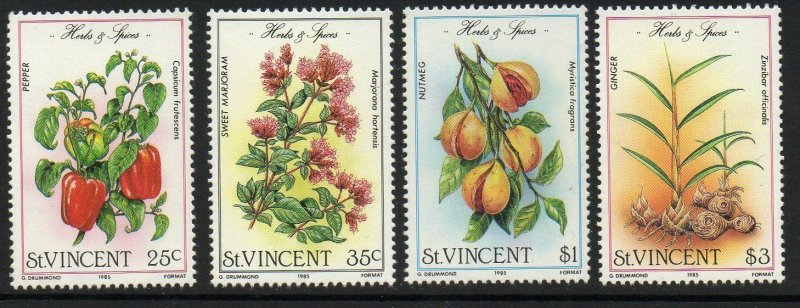 ST.VINCENT SG868/71 1985 HERBS AND SPICES MNH