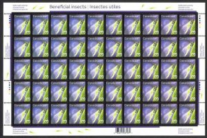 GOLDEN-EYED LACEWING = Insects = Full Sheet of 50 Canada 2007 #2235 MNH