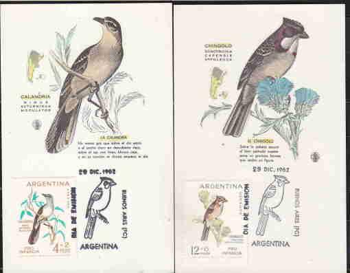 ARGENTINA BIRDS FD CARDS AAD6691