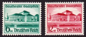 Germany, Scott B121-2 (Michel 673-4), XF Unused OG NH, Saarpfalz Theater Opening