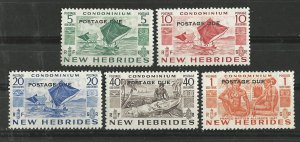 New Hebrides-Br. # J11-15  Postage Due o/pts.  (5) VLH Unused