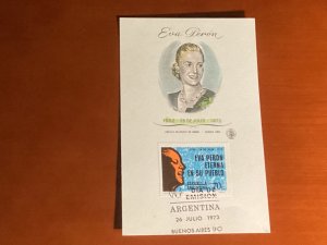 7/26/1973 Buenos Aires Argentina Eva Peron FDC Maximum Card