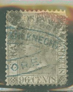 Straits Settlements #18 Used Single