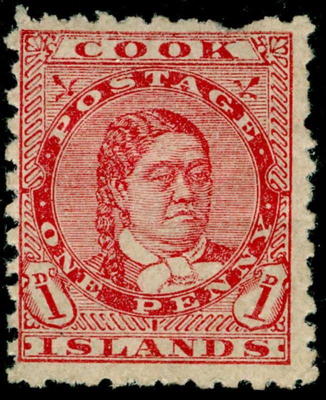 COOK ISLANDS SG24, 1d dull rose, M MINT. Cat £15.