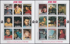 St VINCENT GRENADINES Sc # 2244-5 CPL MNH x 2 SHEETS of 9 EA - STAR TREK