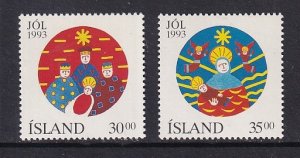 Iceland   #777-778    MNH   1993  Christmas