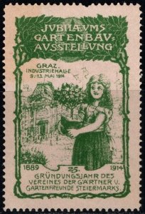 1914 Germany Poster Stamp 25th Anniversary Exhibition Association of Gardeners