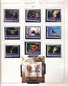 Burundi 1992/2010 Wildlife Cats Dogs Dinosaurs Birds Used Sheets 35+ DAB 847