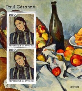 Burundi - 2022 Artist Paul Cezanne - 2 Stamp Souvenir Sheet - BUR2201117b