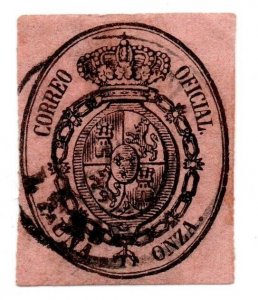 Spanish Stamps Queen Isabella 1855 Una Onza Spanish Colonies Stamps