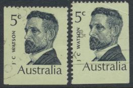 Australia  Sc# 452  John Watson  1969 Used x2 Booklet stamps see details 