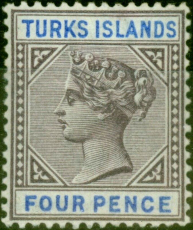 Turks Islands 1895 4d Dull Purple & Ultramarine SG71 Fine Very Lightly Mtd Mint 