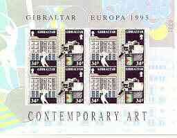 GIBRALTAR - 1993 - Europa, Contemporary Art - Perf 8v Sheet - Mint Never Hinged