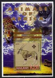 MALAWI - 2005 - African Animals, Gazelles - Perf Min Sheet - MNH -Private Issue