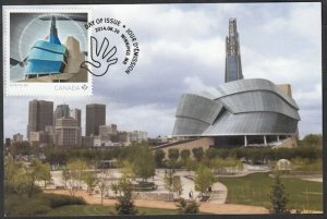 CANADA # 2771 POST ISSUES STAMP for CANADIAN MUSEUM for HUMAN RIGHTS, MAXICARD