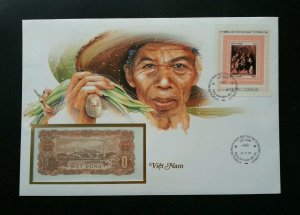 Vietnam Lifestyle 1984 Agriculture Farmer Traditional FDC (banknote cover) *rare