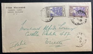 1926 Papeete Tahiti Commercial Cover to Trieste Italy